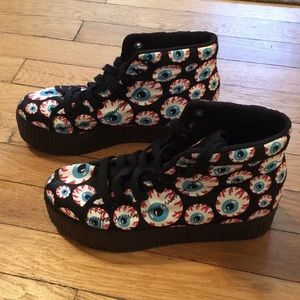 Jeffrey Campbell eyeball print platform sneakers